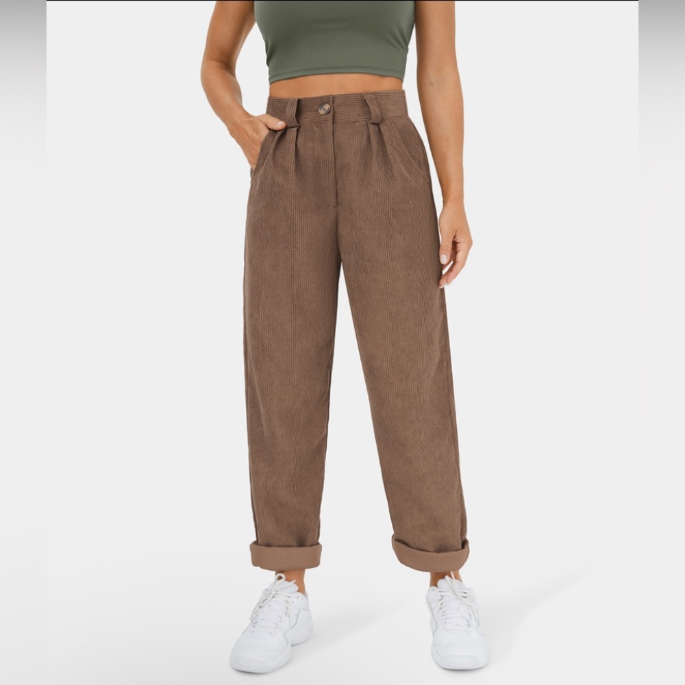 Long corduroy pants.